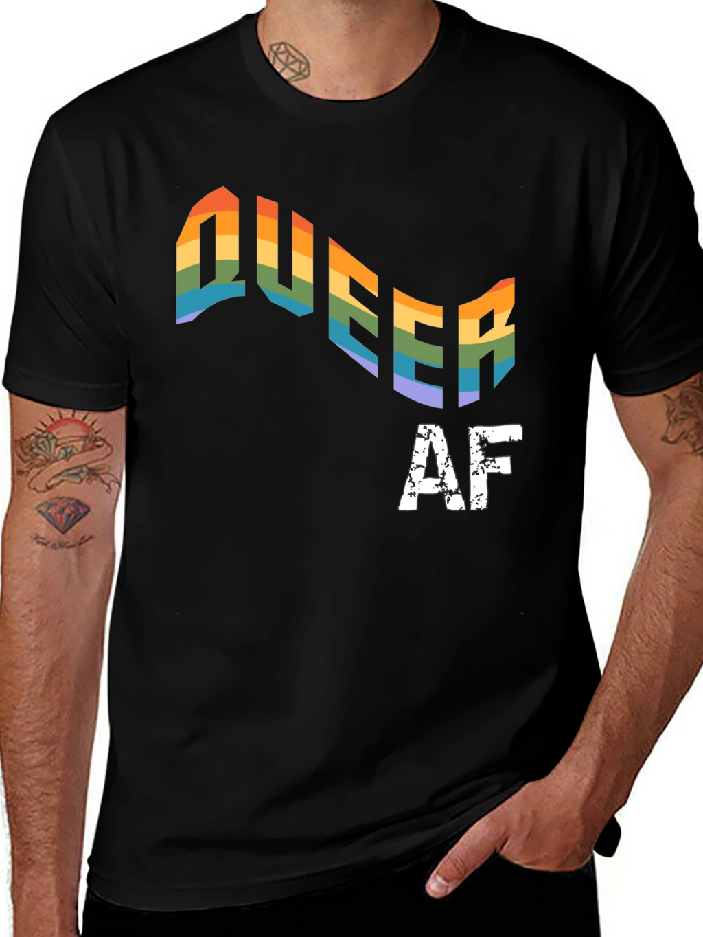 Queer AF Rainbow Pride T-Shirt