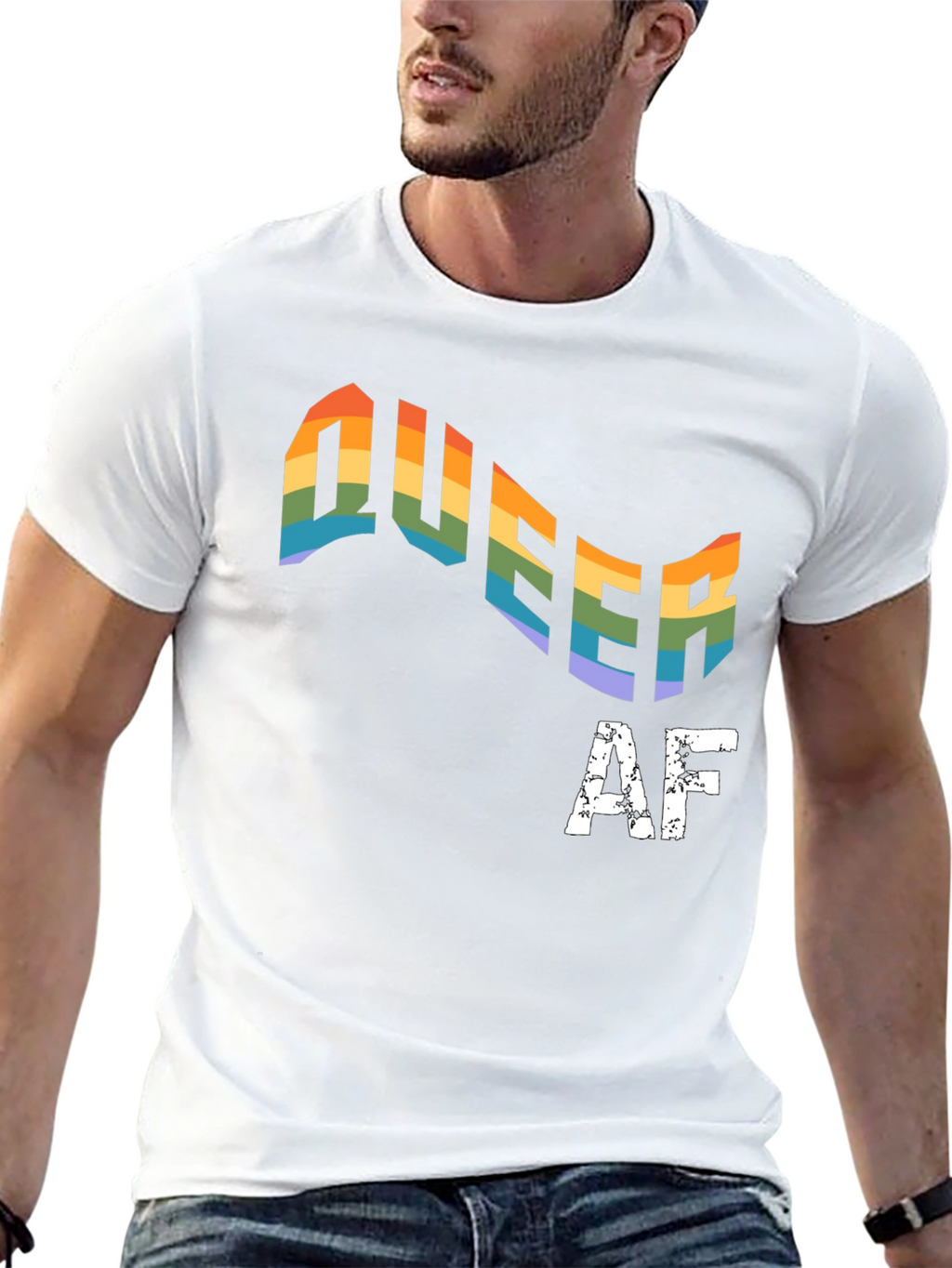 Queer AF Rainbow Pride T-Shirt