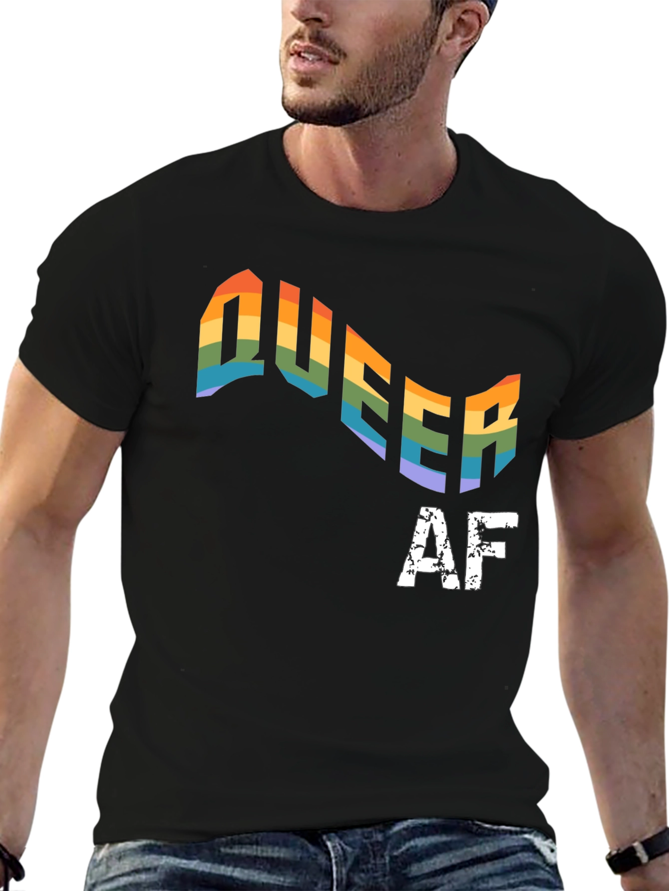 Queer AF Rainbow Pride T-Shirt