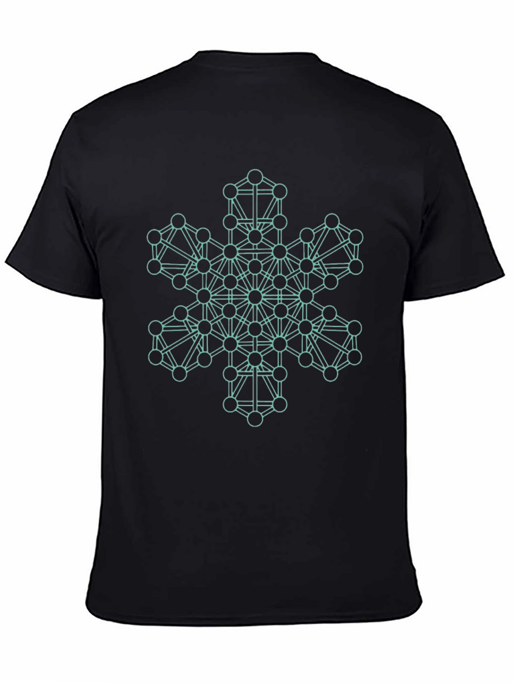 Geometric Snowflake Graphic Tee - Stylish Black T-Shirt