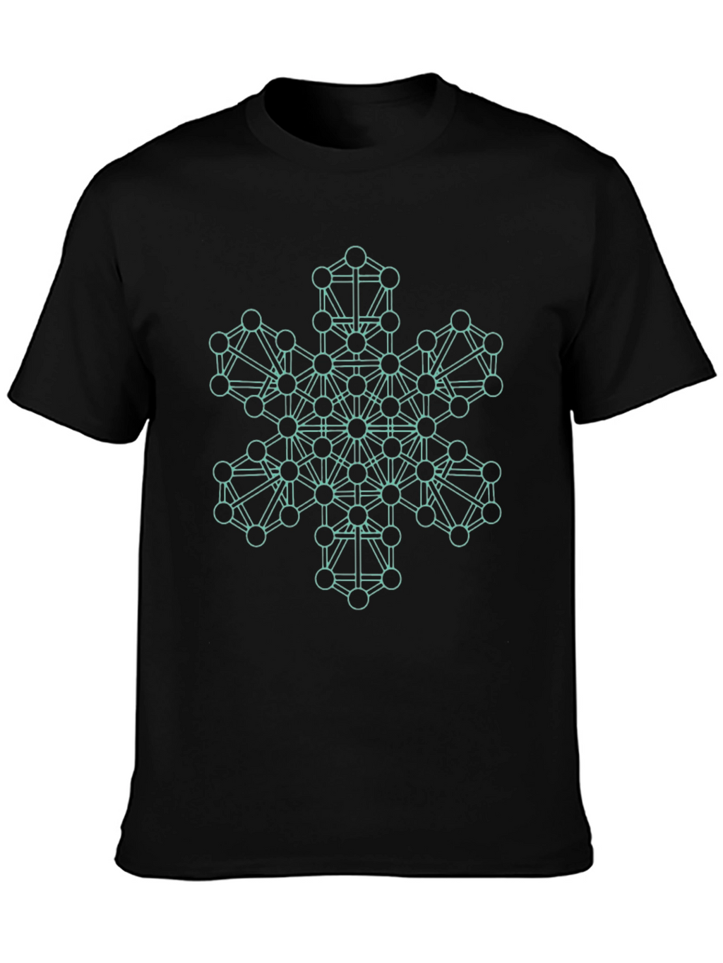 Geometric Snowflake Graphic Tee - Stylish Black T-Shirt
