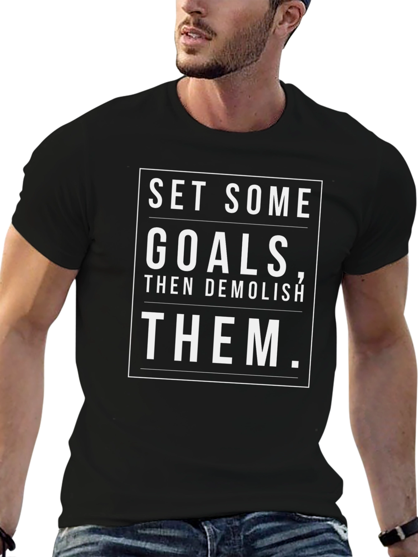 Goal Getter Black Graphic T-Shirt