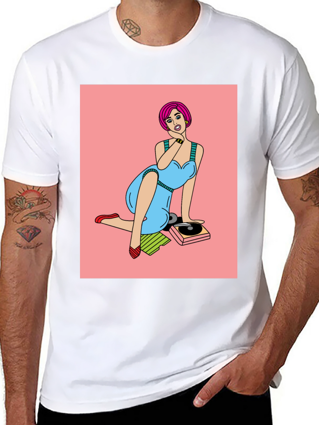 Retro Pop Art Graphic Tee - Vinyl Vibes