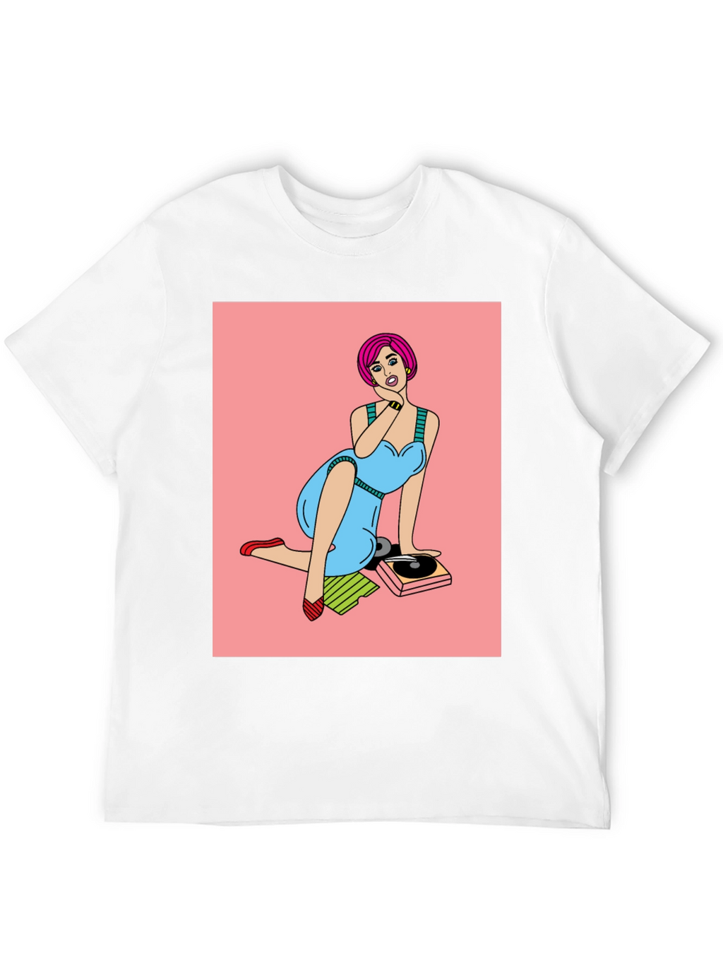 Retro Pop Art Graphic Tee - Vinyl Vibes