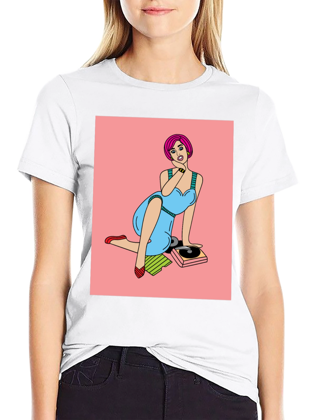 Retro Pop Art Graphic Tee - Vinyl Vibes