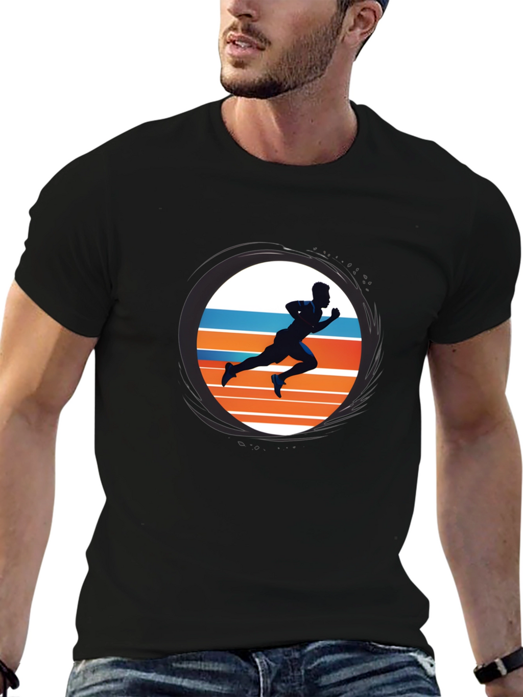 Runner Graphic Tee - Sporty Black T-Shirt
