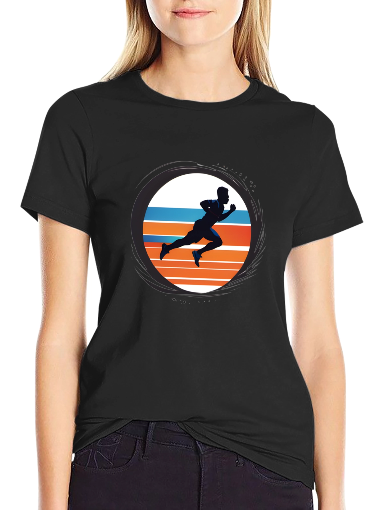 Runner Graphic Tee - Sporty Black T-Shirt