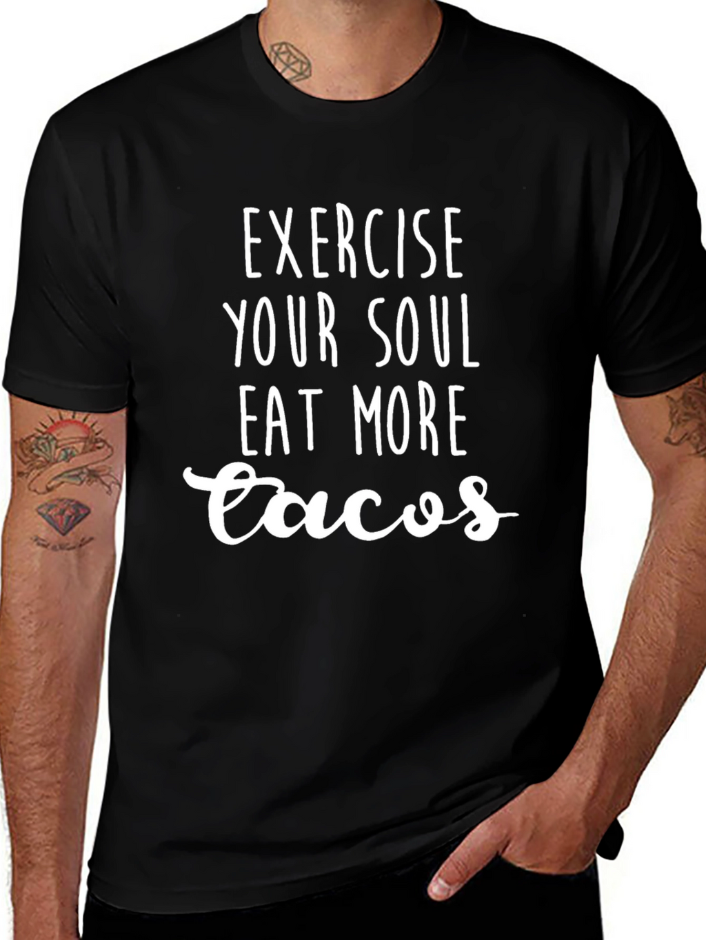 Exercise Your Soul Eat More Tacos Graphic Tee
