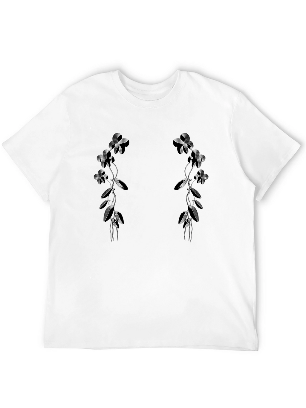 Floral Vine Graphic Black T-Shirt