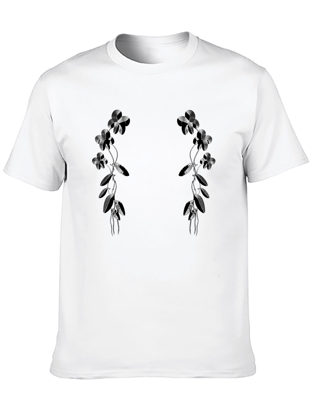 Floral Vine Graphic Black T-Shirt