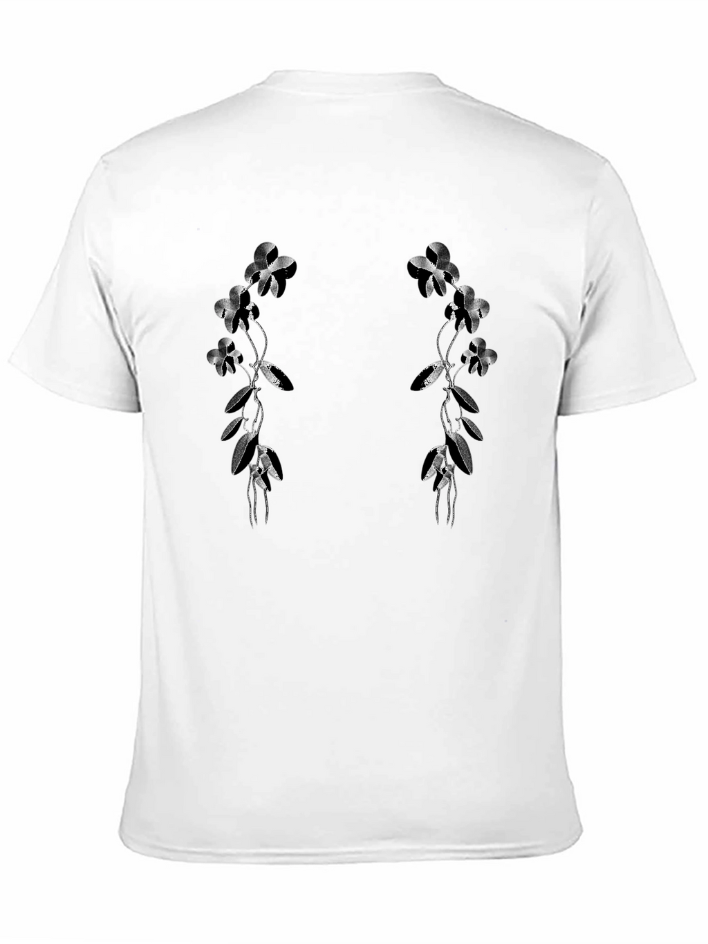 Floral Vine Graphic Black T-Shirt