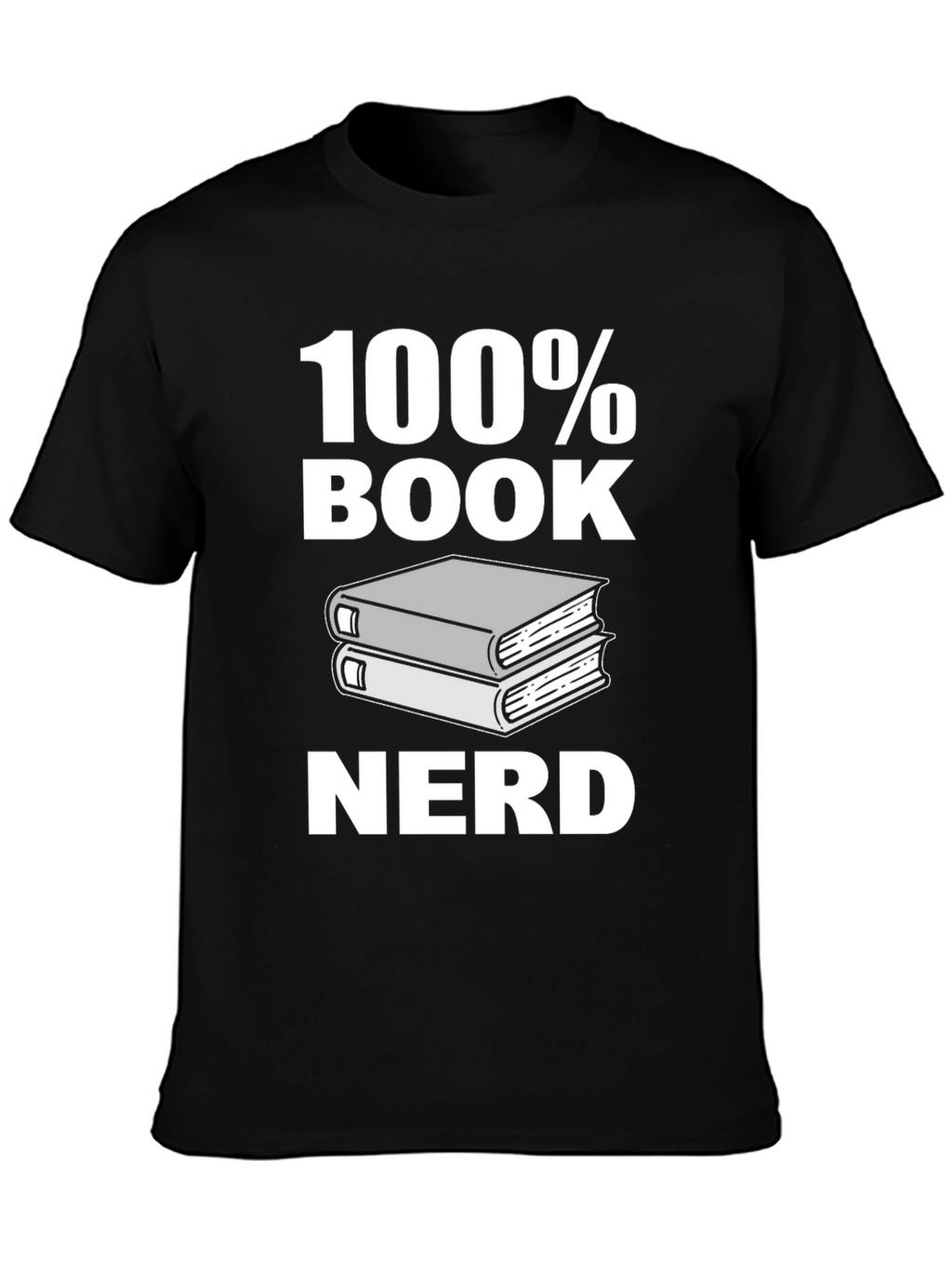 100% Book Nerd Graphic Tee - Black Unisex T-Shirt