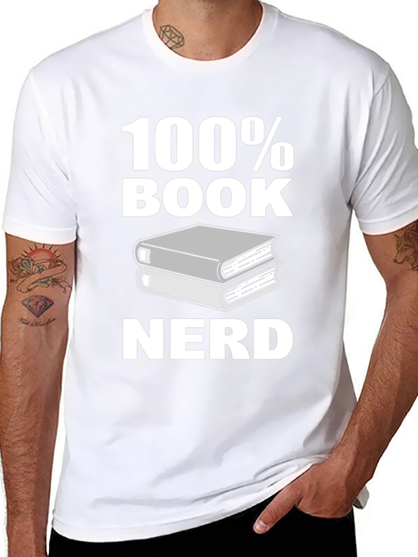 100% Book Nerd Graphic Tee - Black Unisex T-Shirt