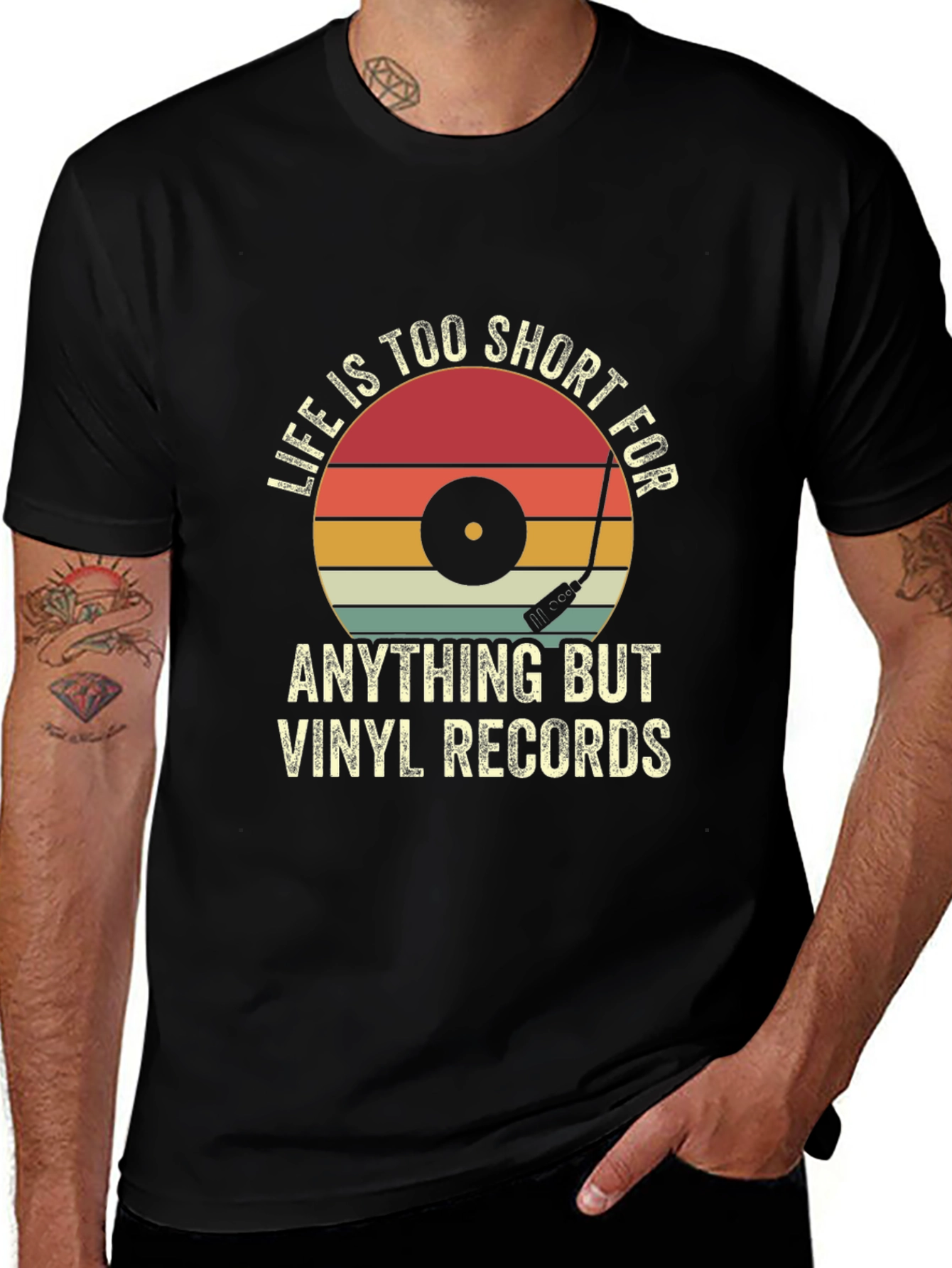 Vinyl Records Graphic T-Shirt