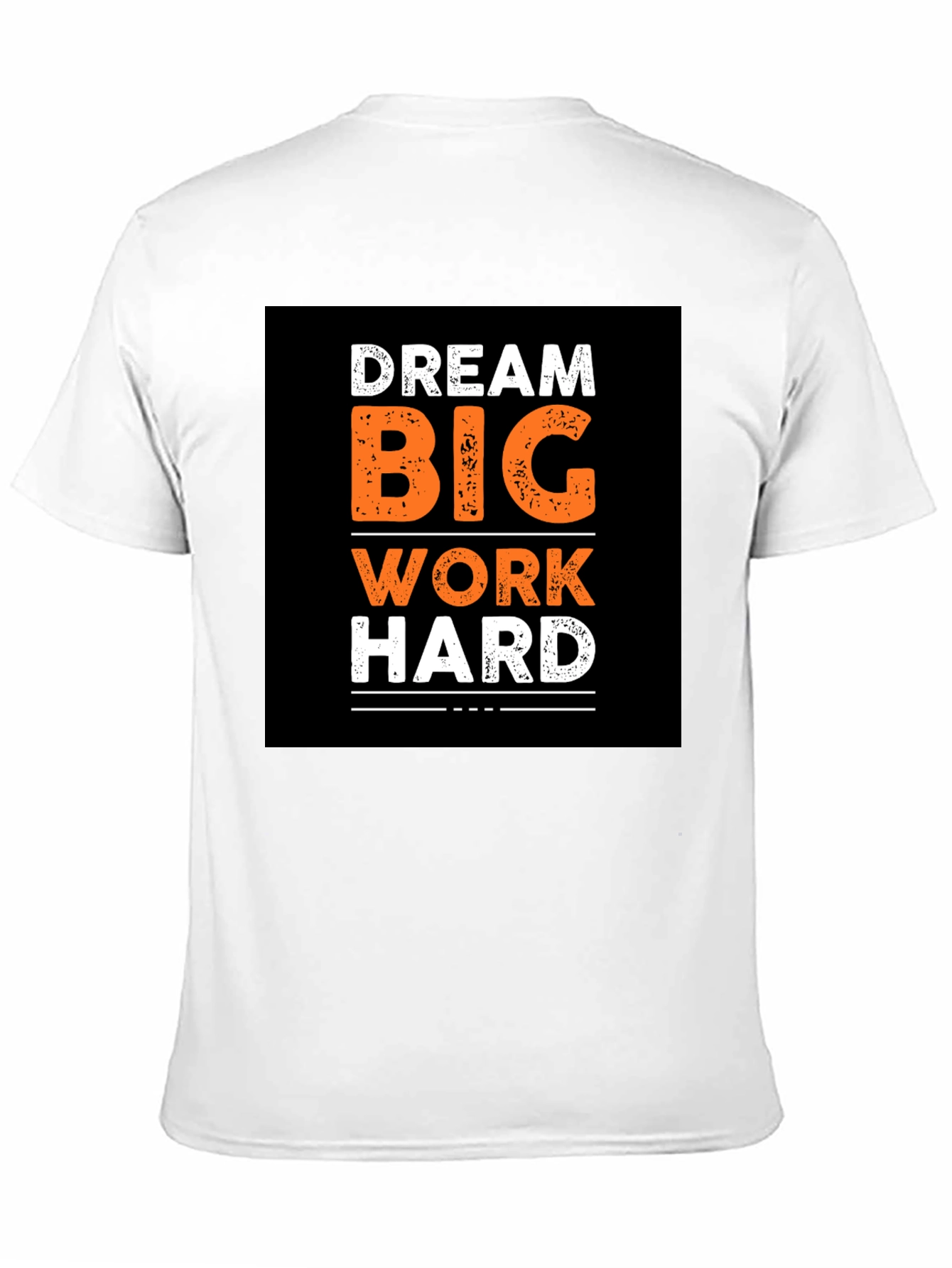 Dream Big Work Hard Graphic Print Black T-Shirt