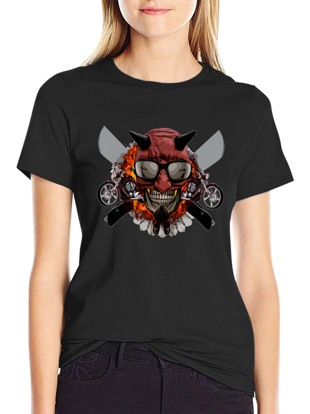 Devil Skull Motorcycle T-Shirt