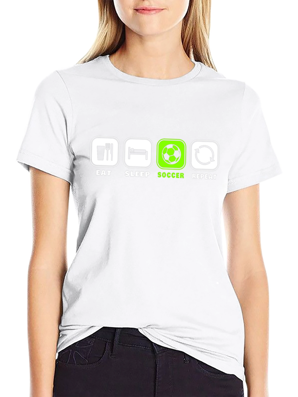 Eat Sleep Soccer Repeat T-Shirt - Black Graphic Tee