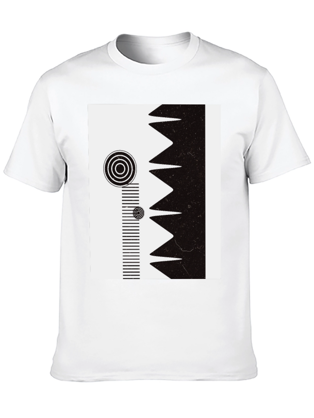 Geometric Print Tee - Modern Black & White Design