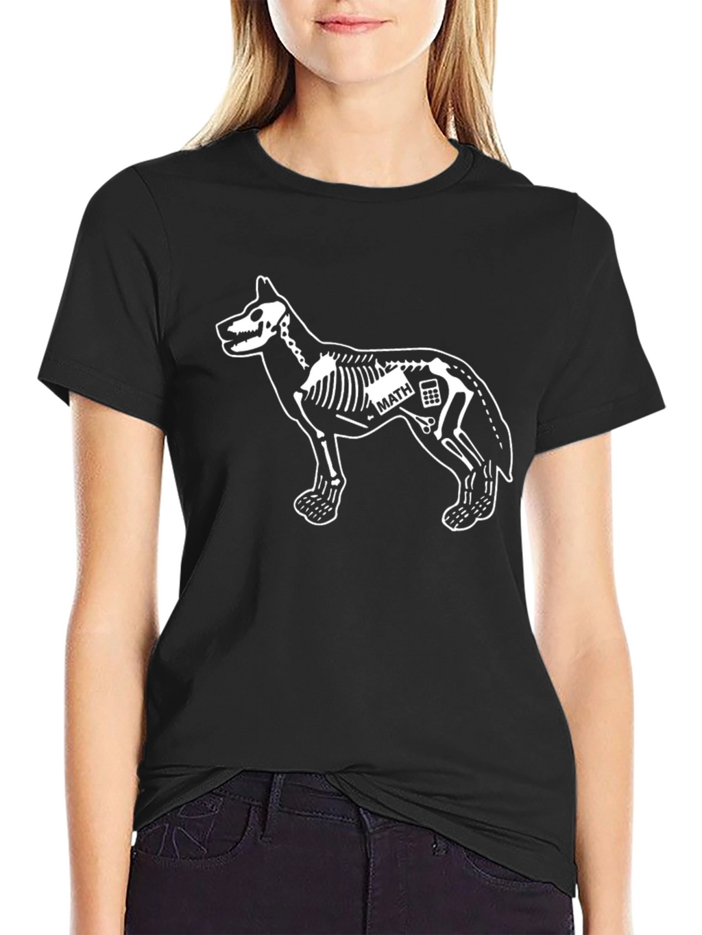 Dog Skeleton Math Graphic T-Shirt