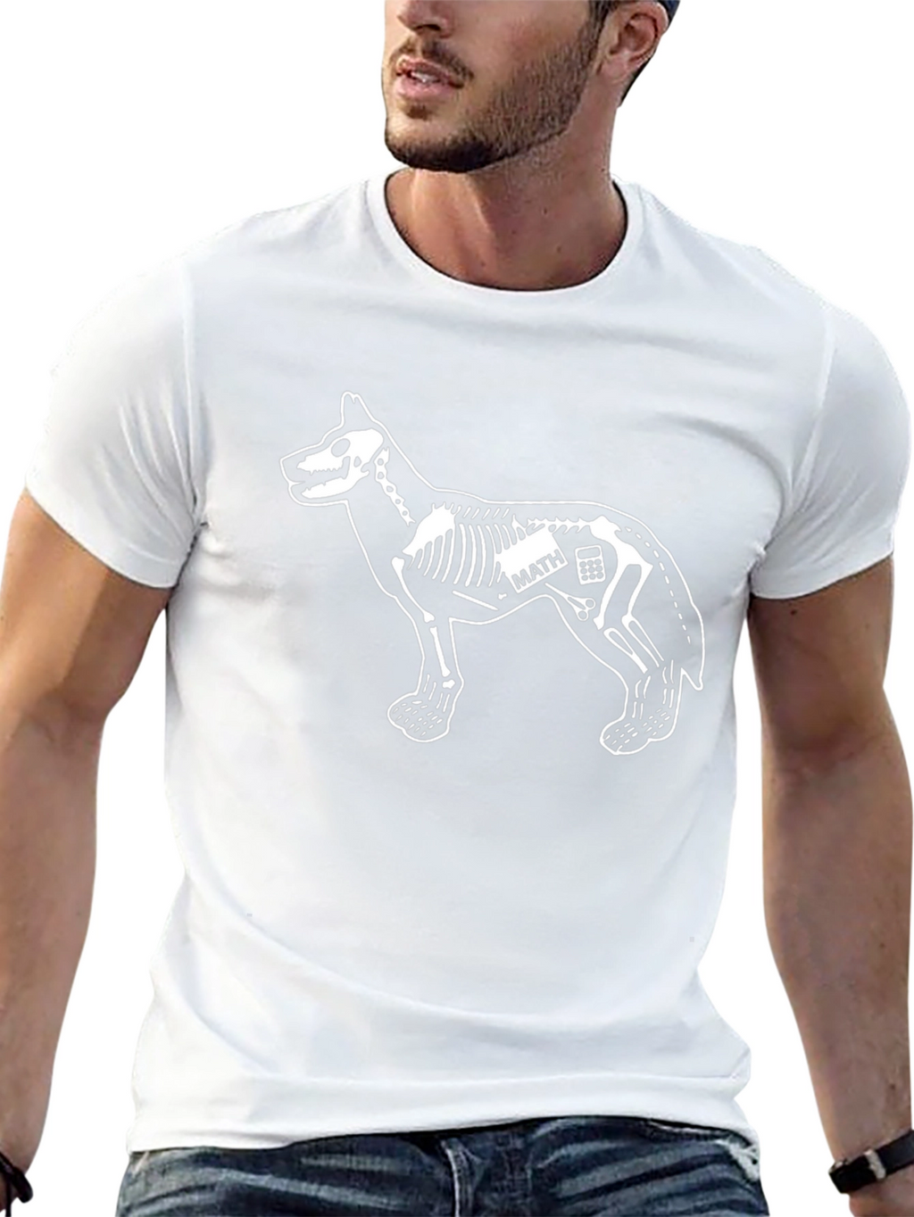 Dog Skeleton Math Graphic T-Shirt