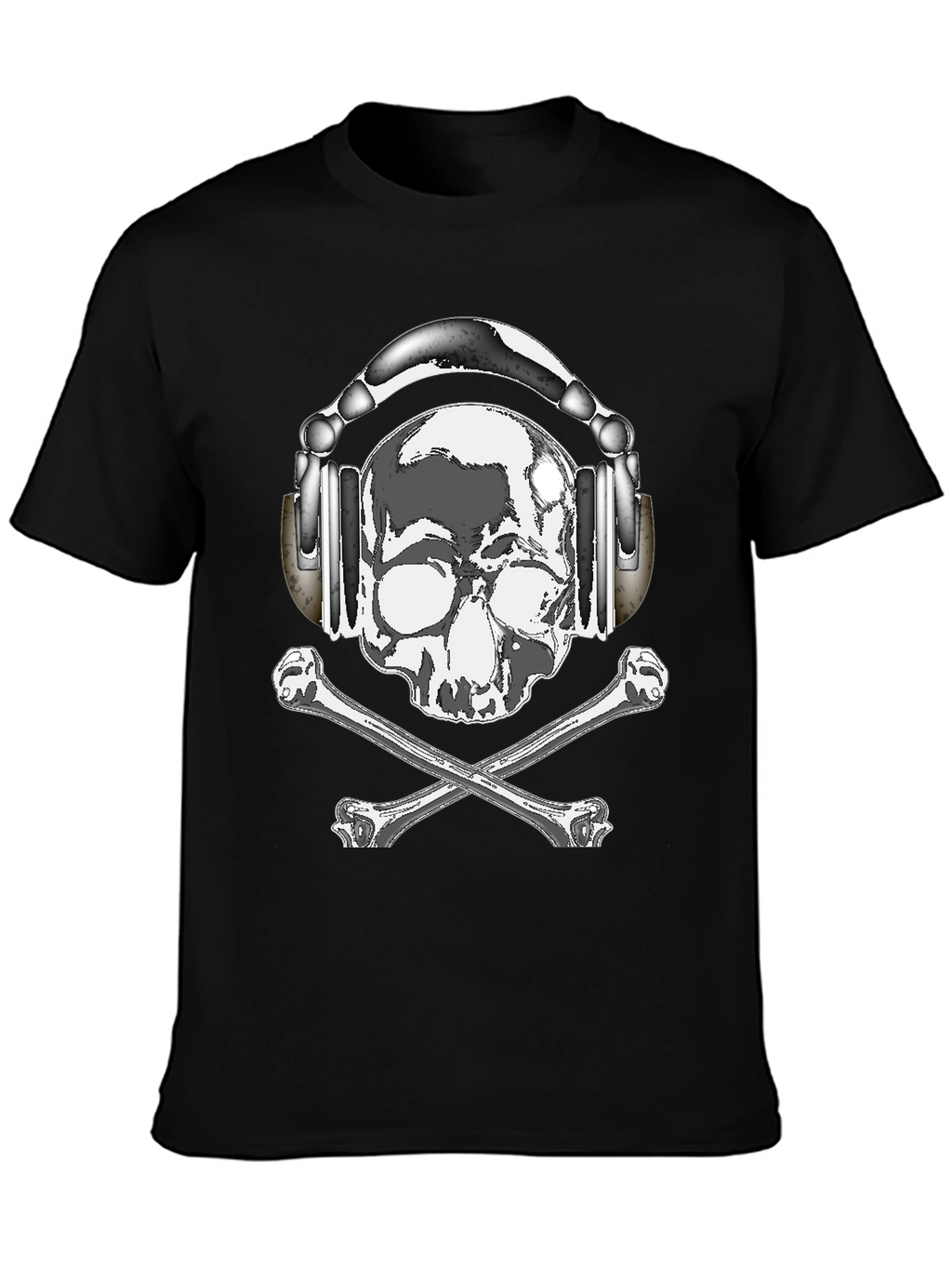 Skull with Headphones Graphic Tee - Rocker Style