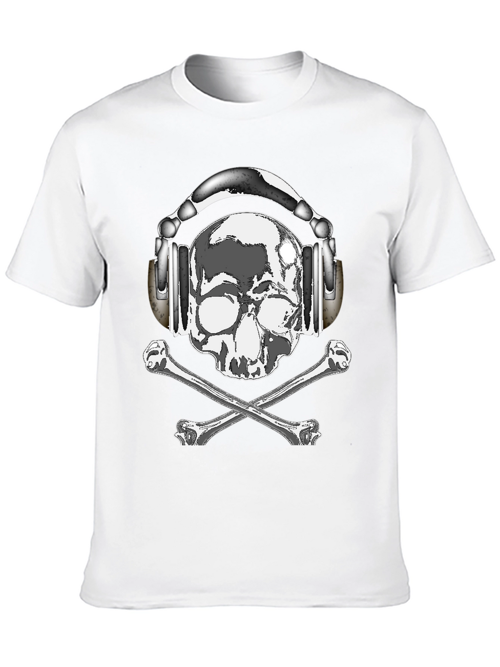 Skull with Headphones Graphic Tee - Rocker Style