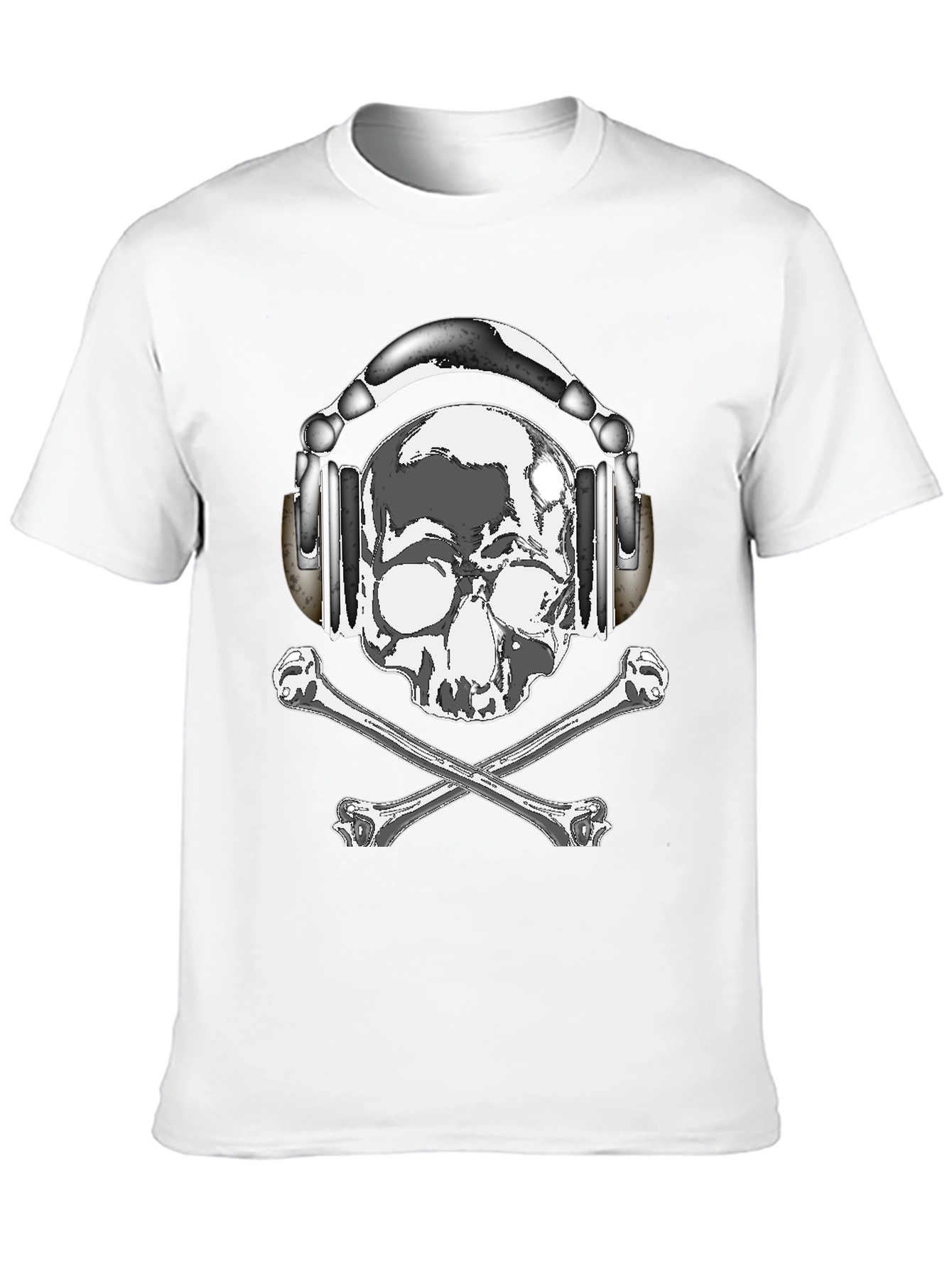 Skull with Headphones Graphic Tee - Rocker Style
