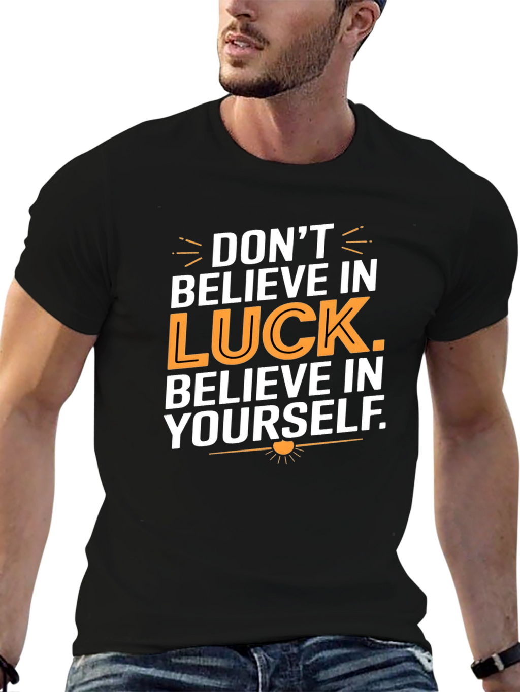 Believe In Yourself Graphic Tee - Motivational Black T-Shirt