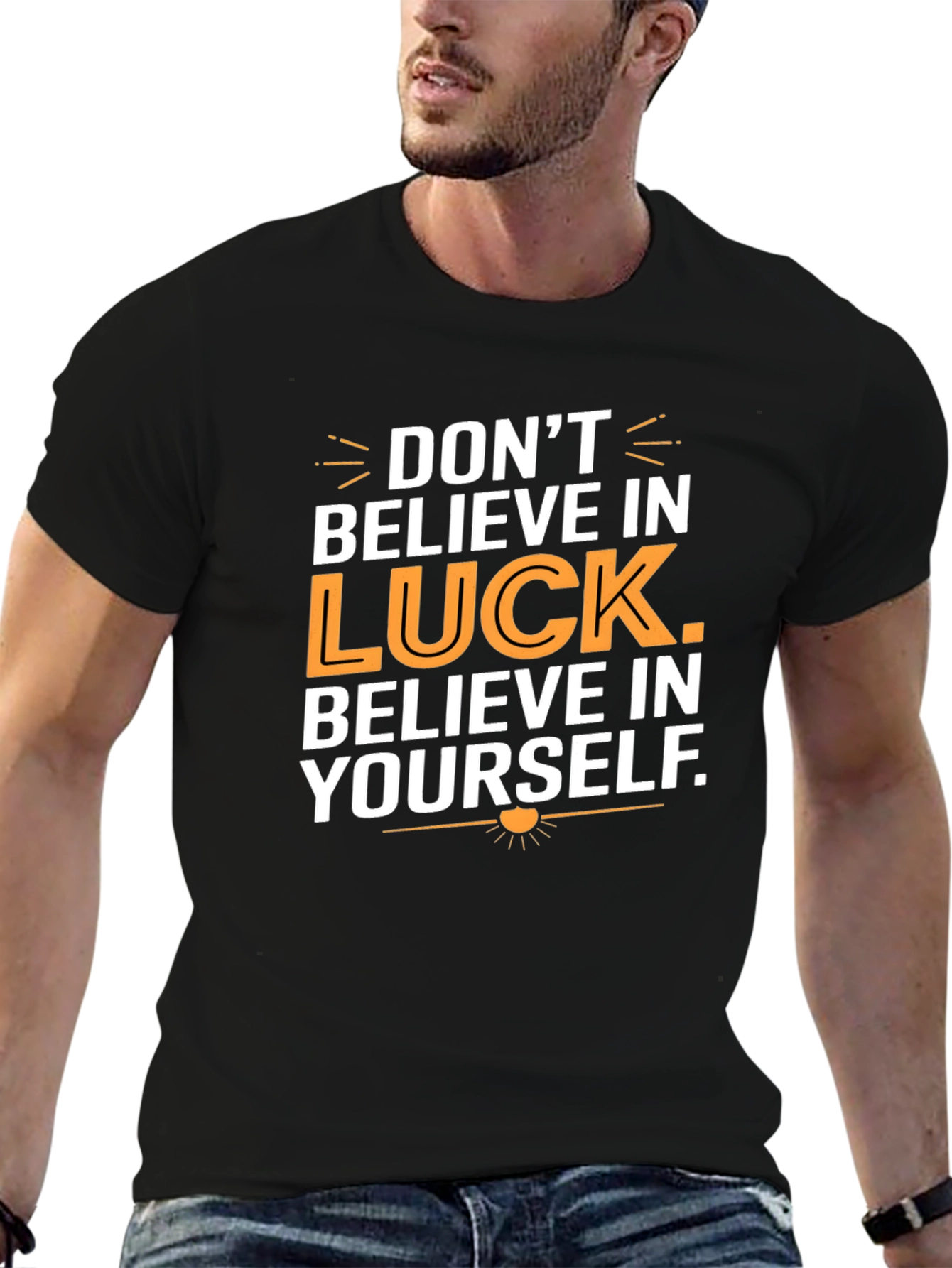 Believe In Yourself Graphic Tee - Motivational Black T-Shirt