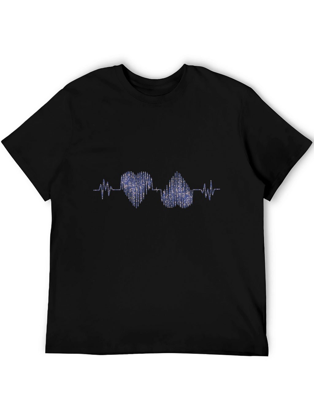 Heartbeat Design Black T-Shirt