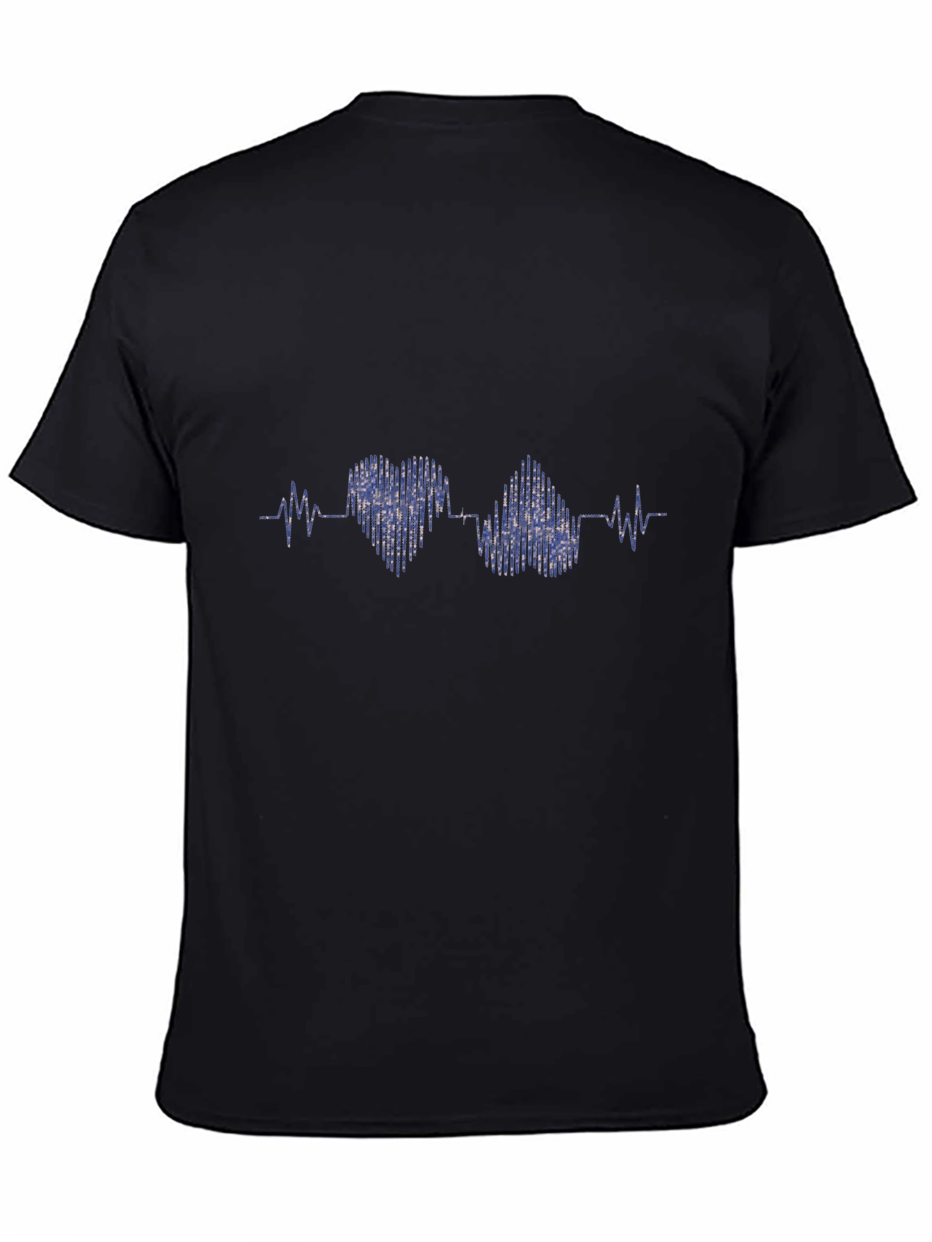 Heartbeat Design Black T-Shirt