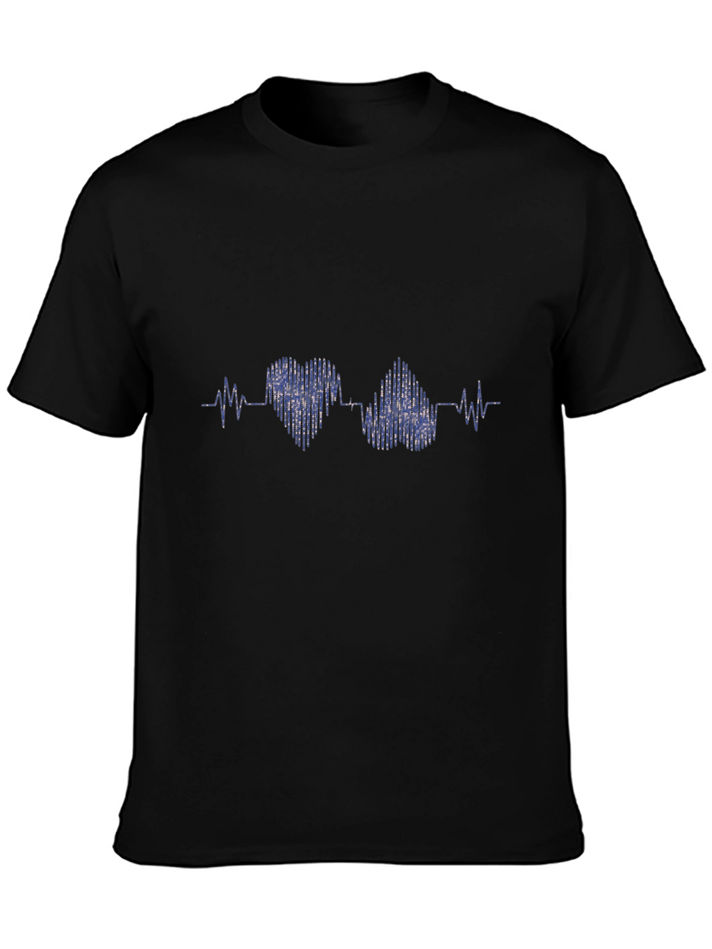 Heartbeat Design Black T-Shirt