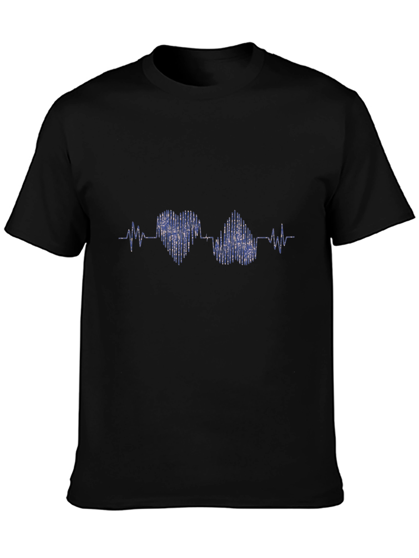 Heartbeat Design Black T-Shirt
