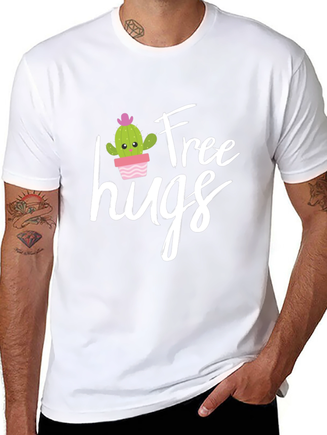 Free Hugs Graphic Tee - Cactus T-Shirt