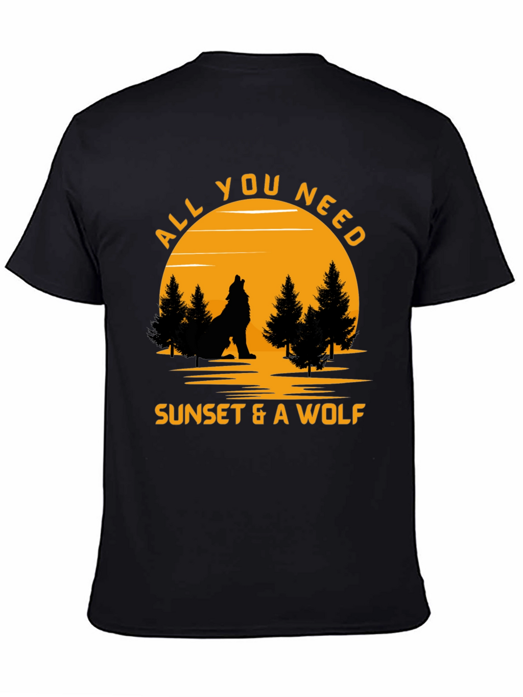 Sunset & Wolf Graphic Tee -  Nature Lover Shirt