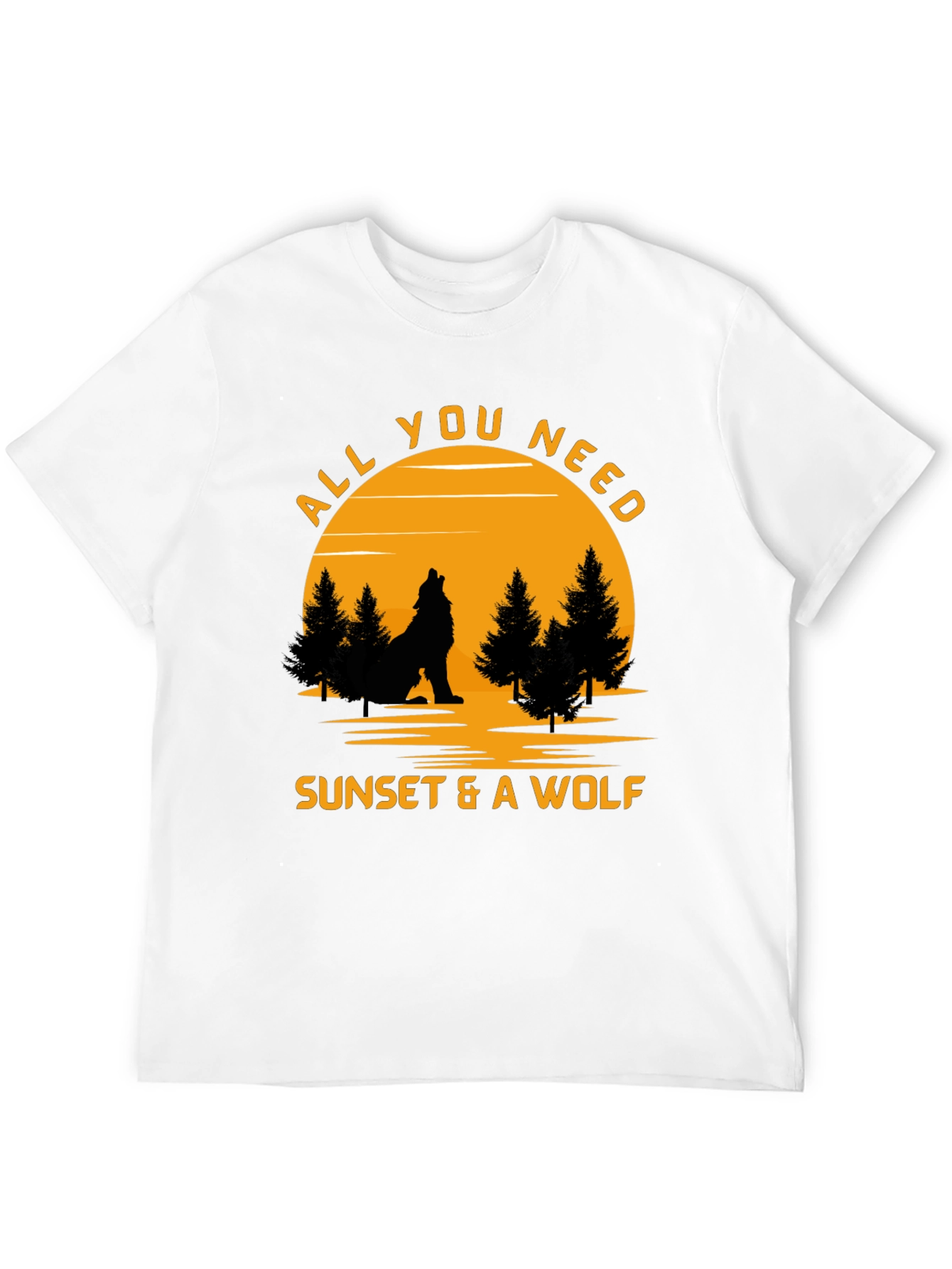 Sunset & Wolf Graphic Tee -  Nature Lover Shirt