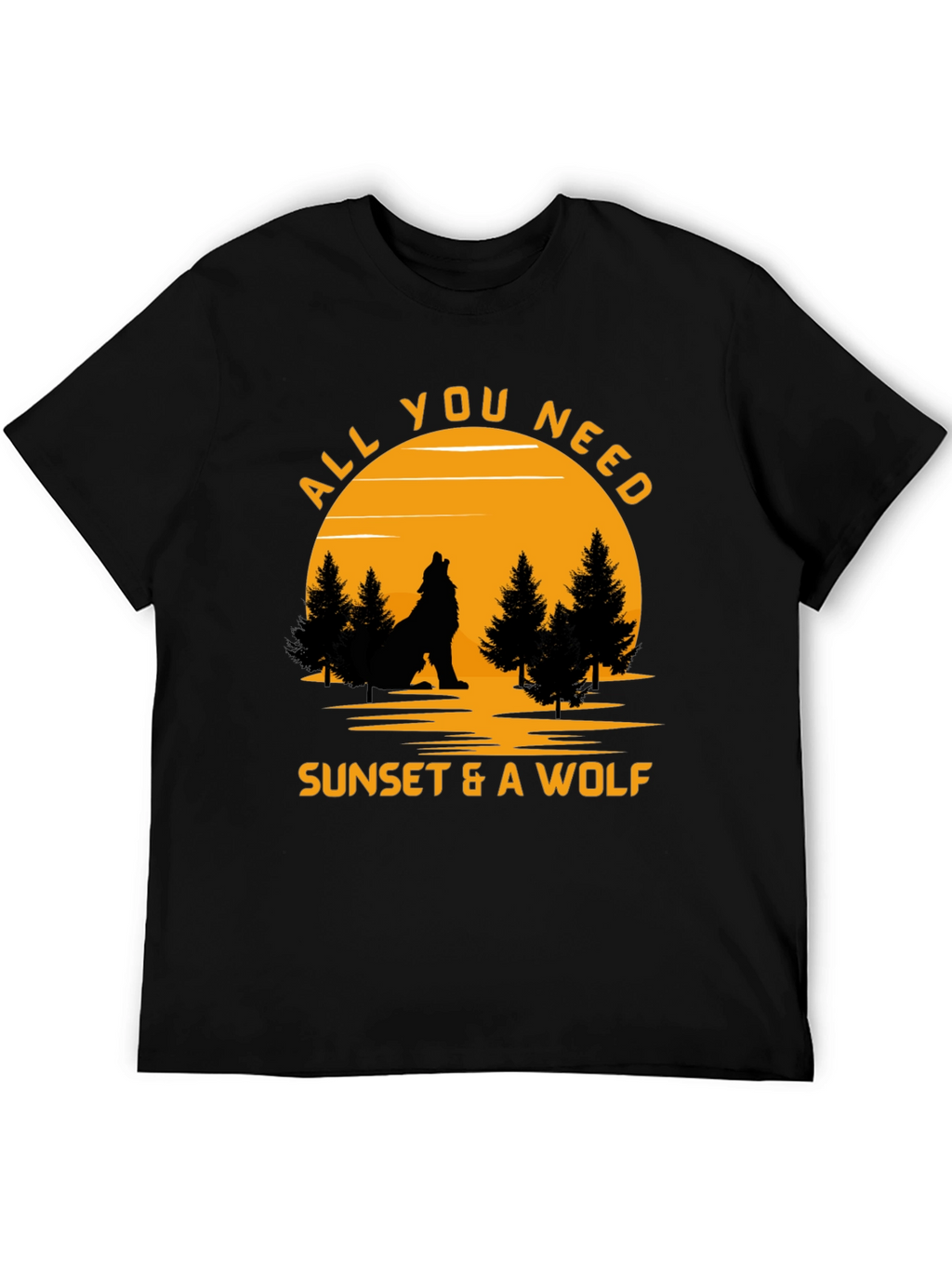 Sunset & Wolf Graphic Tee -  Nature Lover Shirt