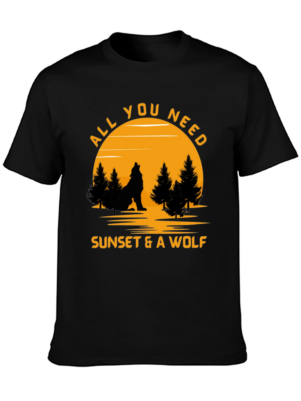 Sunset & Wolf Graphic Tee -  Nature Lover Shirt