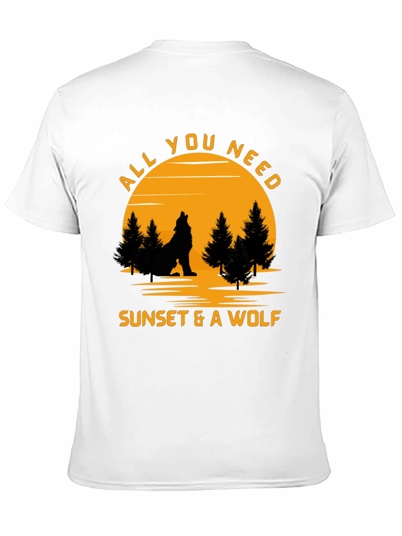 Sunset & Wolf Graphic Tee -  Nature Lover Shirt