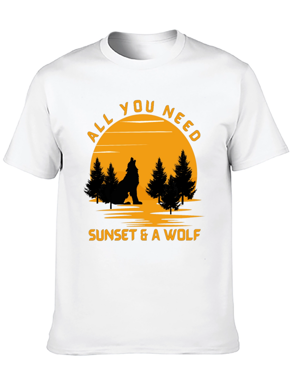 Sunset & Wolf Graphic Tee -  Nature Lover Shirt
