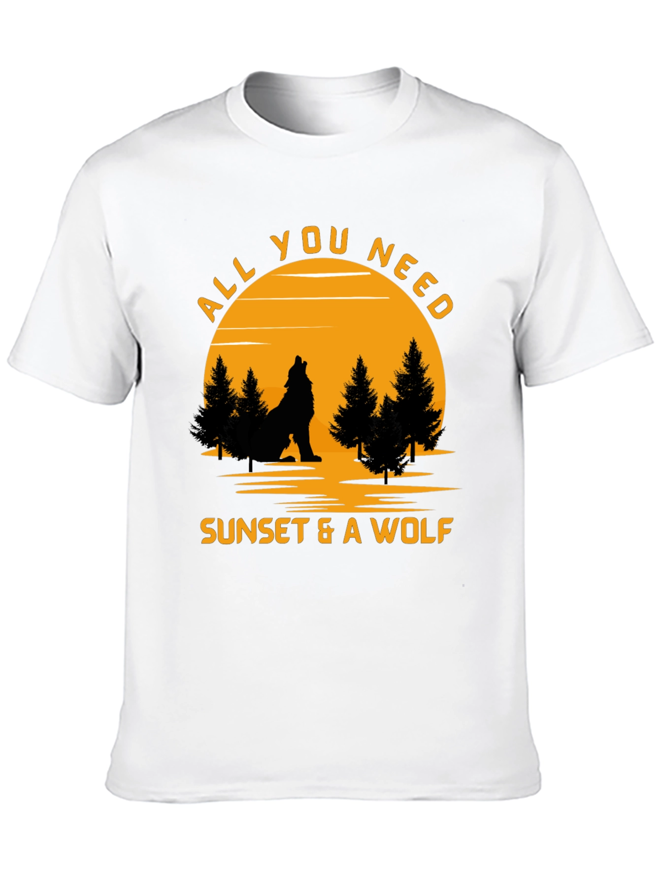 Sunset & Wolf Graphic Tee -  Nature Lover Shirt