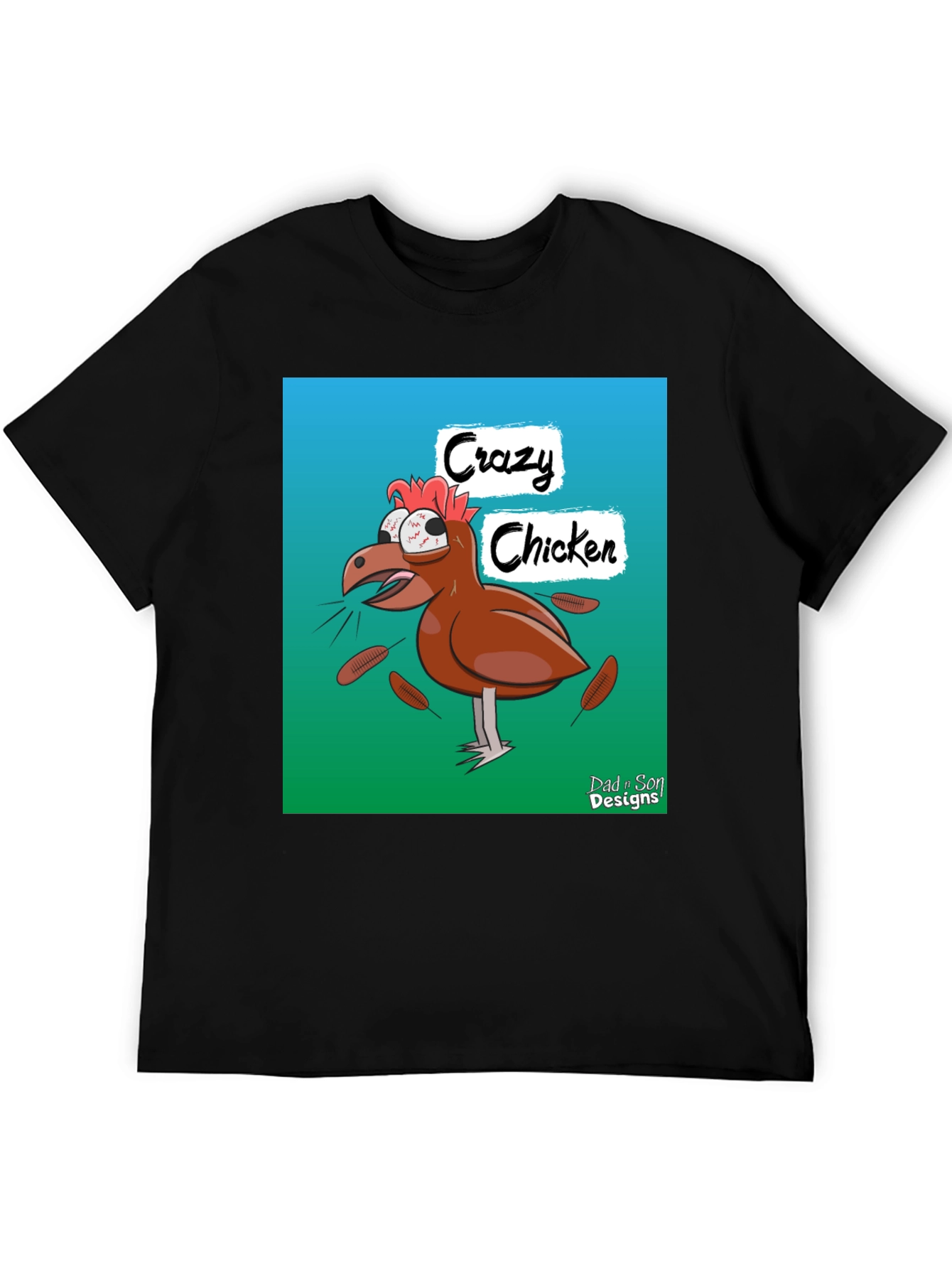 Crazy Chicken T-Shirt - Novelty Graphic Tee