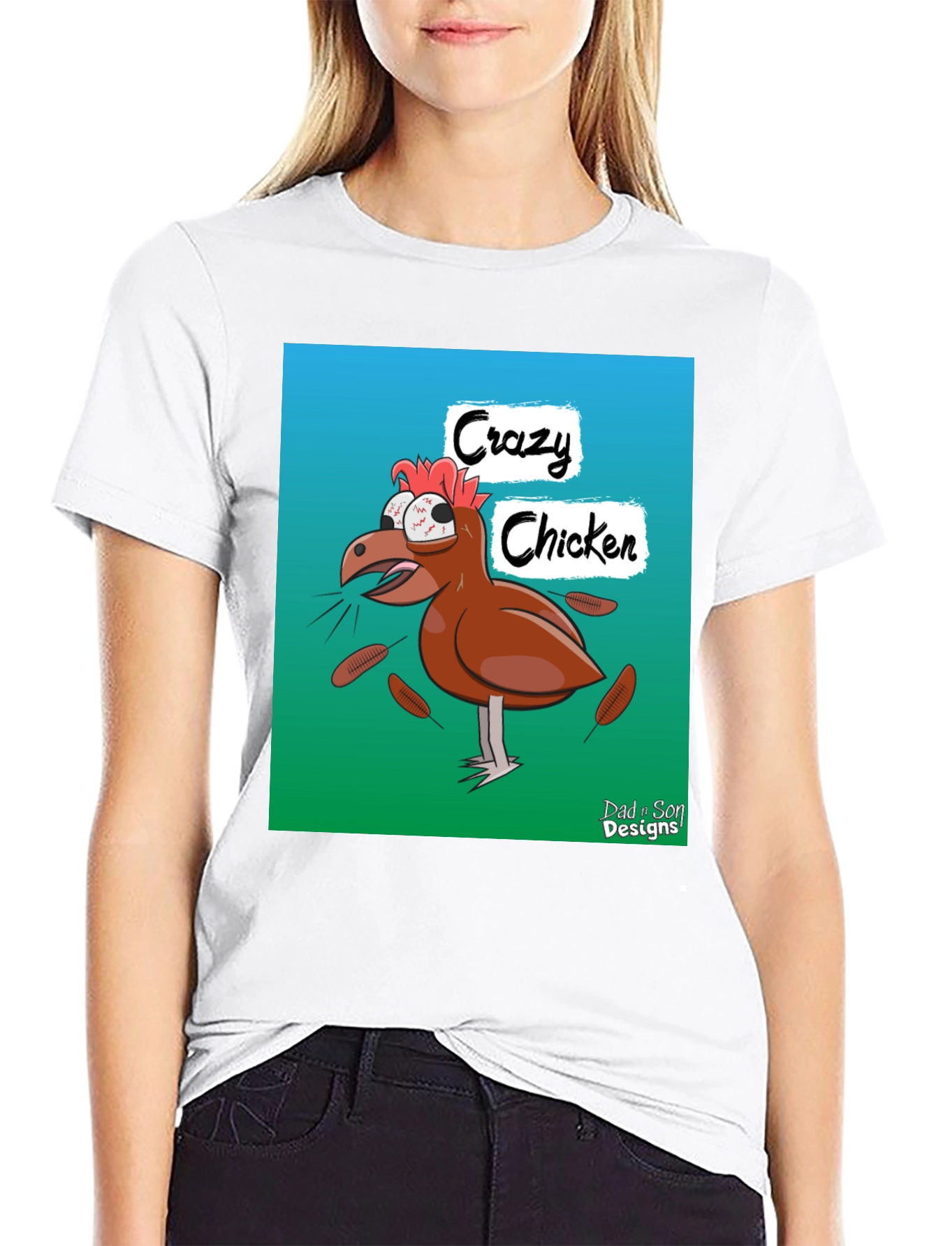 Crazy Chicken T-Shirt - Novelty Graphic Tee