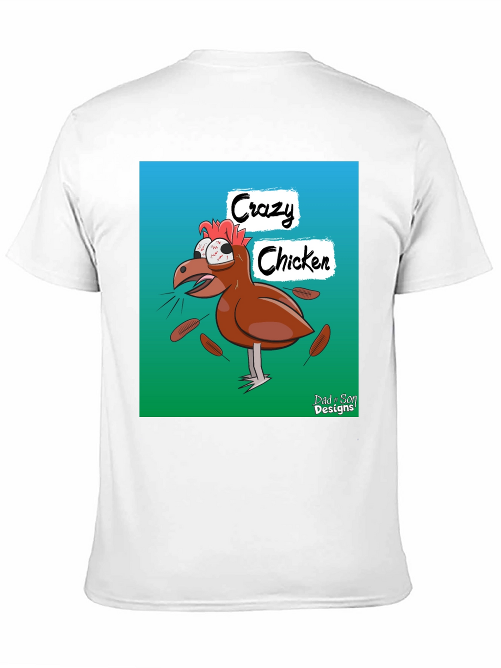 Crazy Chicken T-Shirt - Novelty Graphic Tee