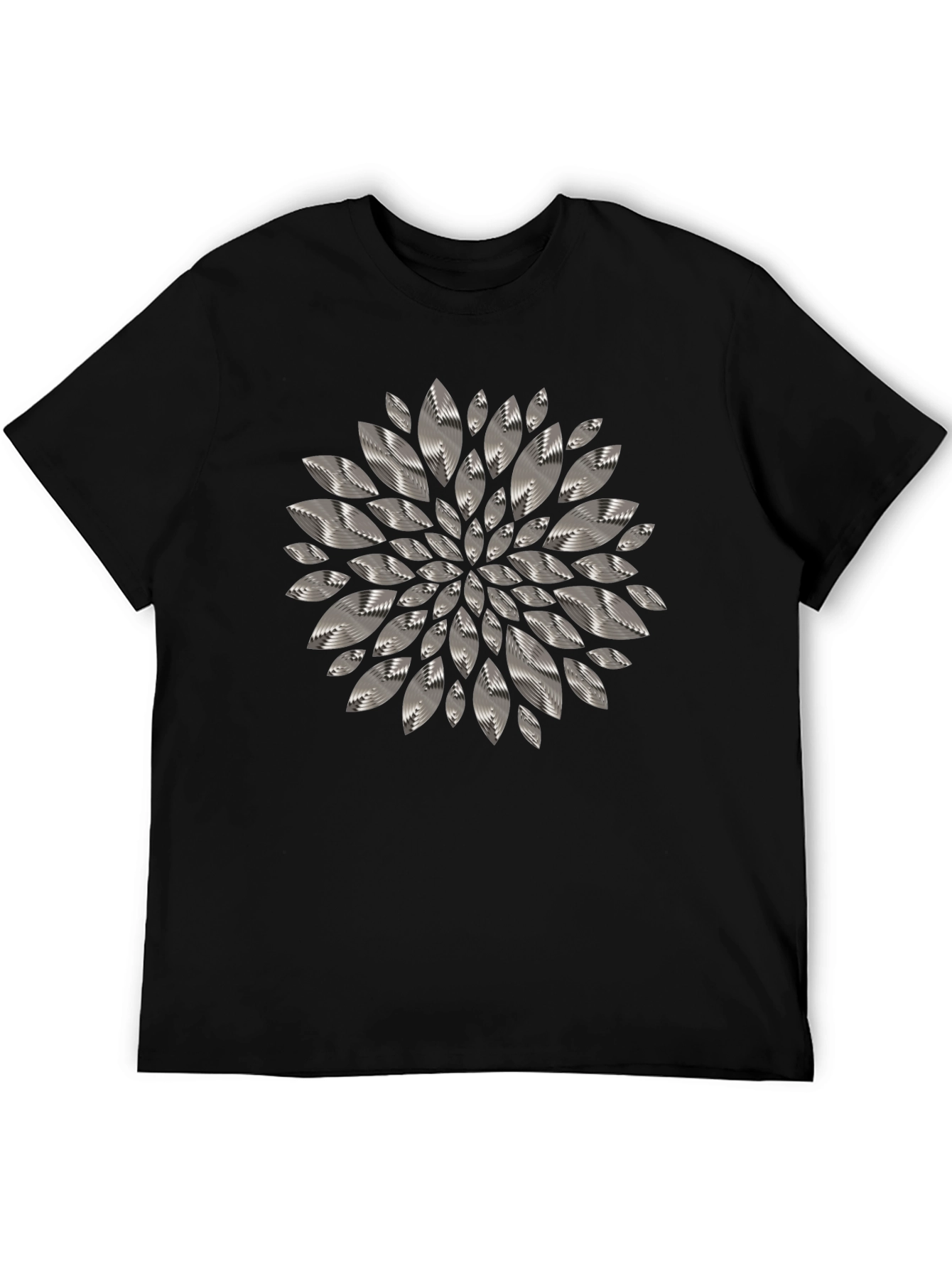 Abstract Floral Graphic Tee - Mens Black T-Shirt