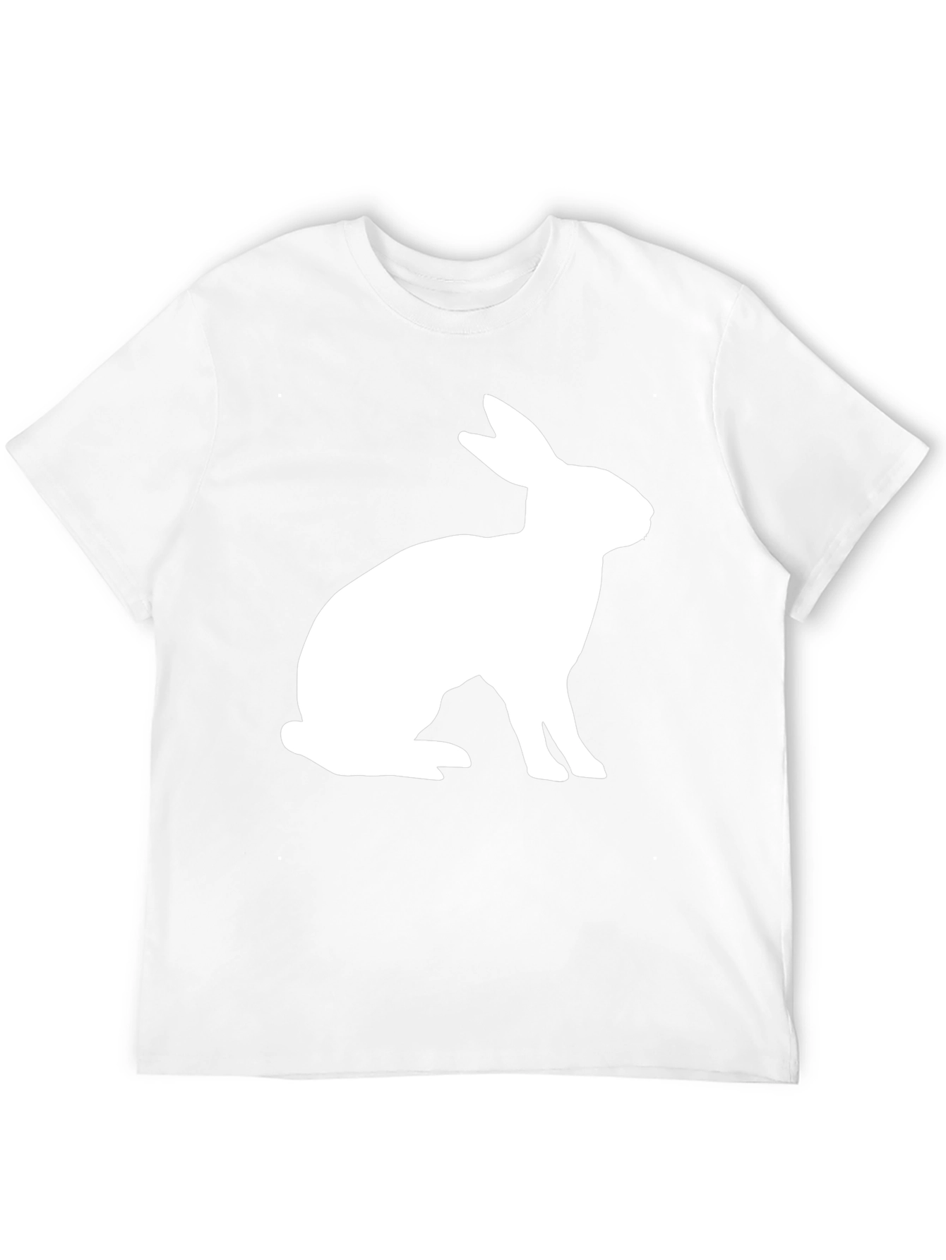 Rabbit Graphic Tee - Black Cotton Blend Casual Shirt