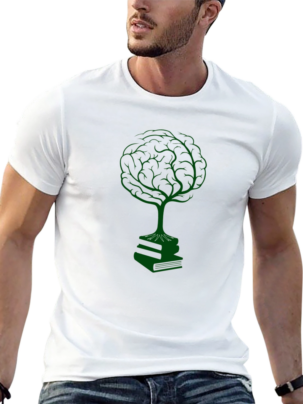 Brain Tree on Books T-Shirt - Knowledge is Power