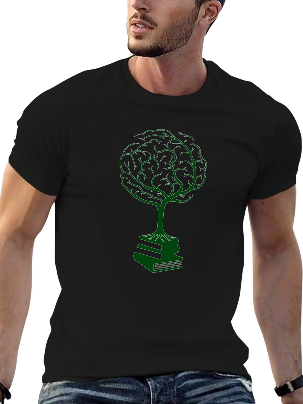 Brain Tree on Books T-Shirt - Knowledge is Power