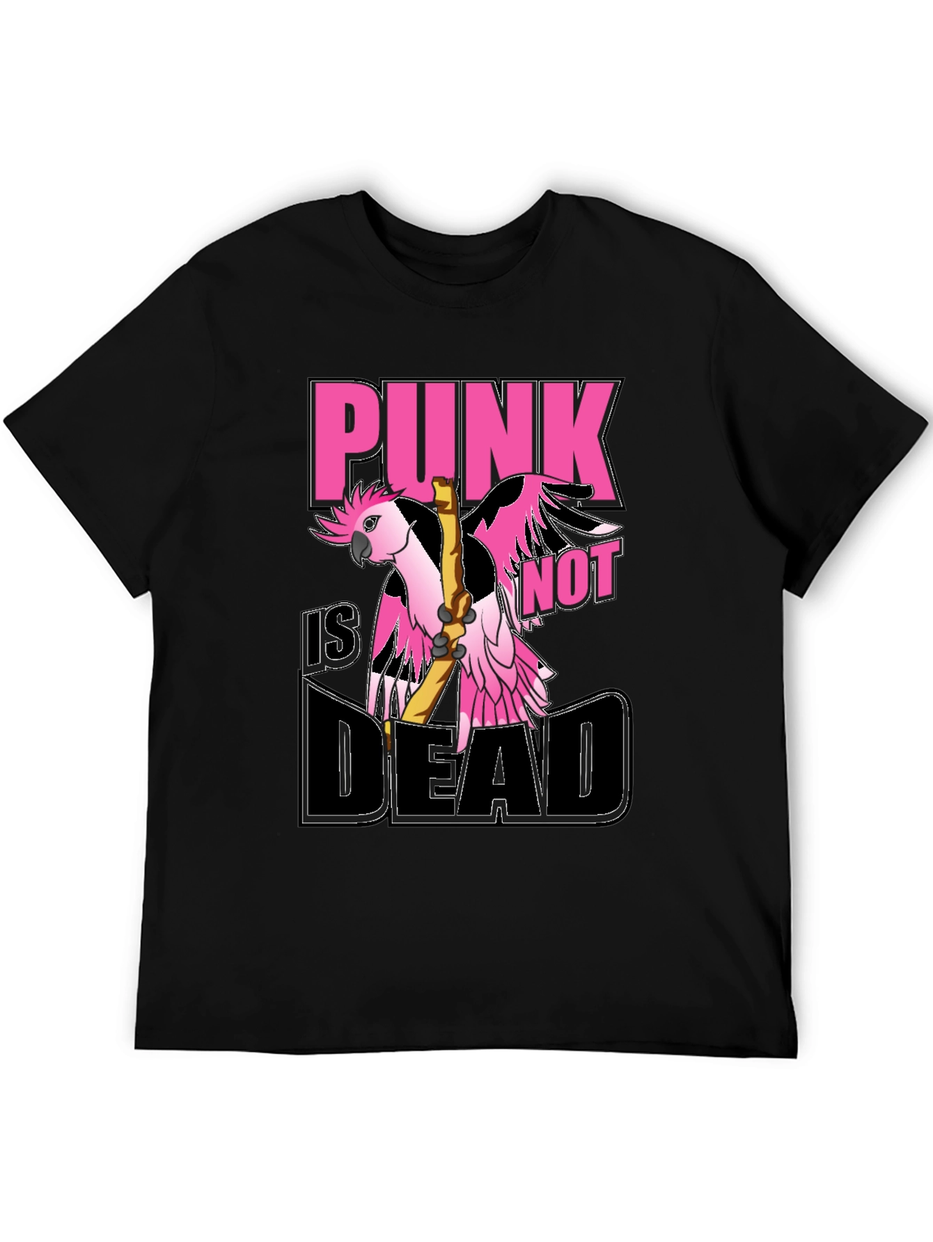 Punk is Not Dead Parrot Graphic T-Shirt