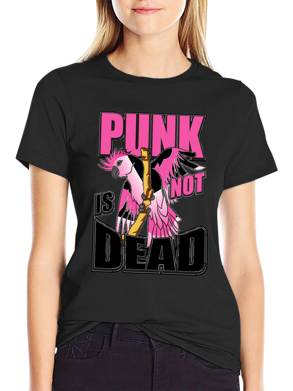 Punk is Not Dead Parrot Graphic T-Shirt